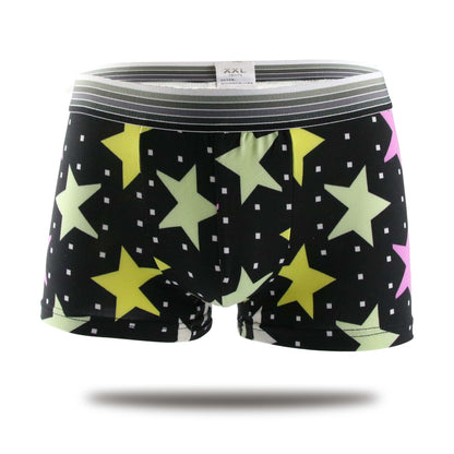 Men's Printed Milk Silk Boxer Shorts L–XXL