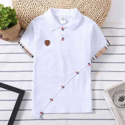 Boys' Solid Colour Cotton Top | Breathable, Casual Everyday Wear