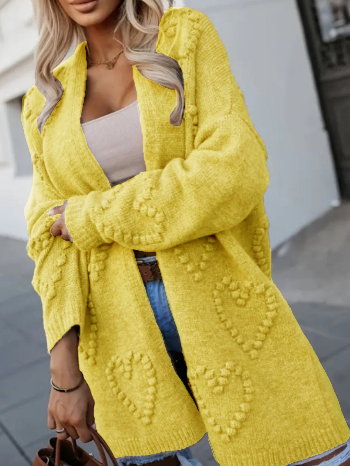 Women's Plus Size Drop Shoulder Cardigan Coat – Mid-Length | XL–5XL