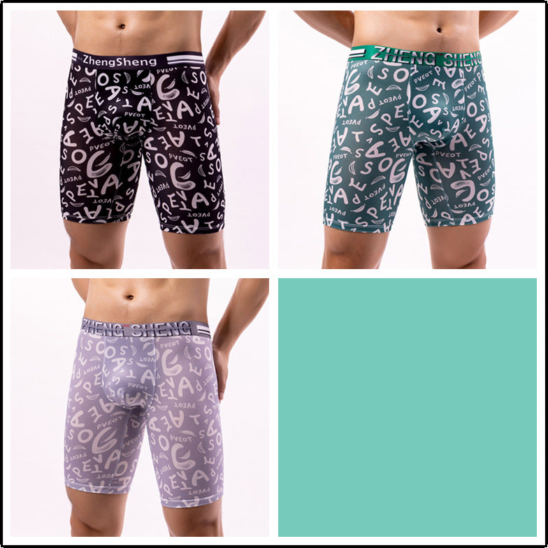 Men's Ice Silk Boxer Briefs – Antibacterial, Sizes L–5XL