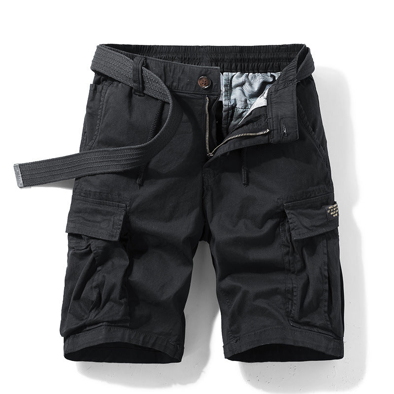 Men's Cotton Cargo Shorts | Multi-Pocket Workwear Loose Straight W29-W40
