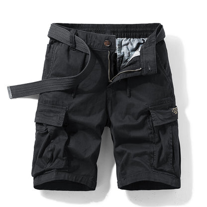 Men's Cotton Cargo Shorts | Multi-Pocket Workwear Loose Straight W29-W40