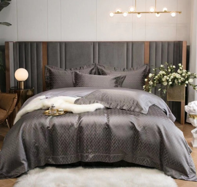 Jacquard & Satin Cotton Bedding Set 4 Piece | 15 Patterns 2 Sizes