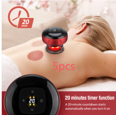 Electric Vacuum Cupping & Gua Sha Massager — Smart Breathing Therapy Device with Heat & Red Light