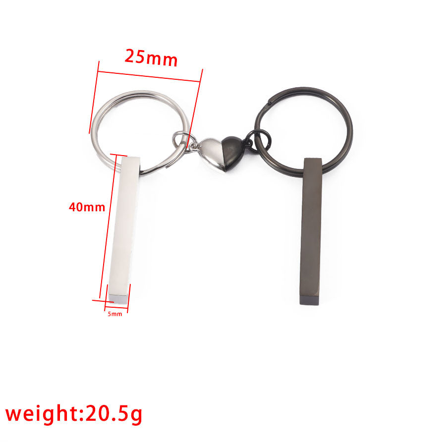 Magnetic Love Heart Couple Keychain | 3D Titanium Steel Split Heart