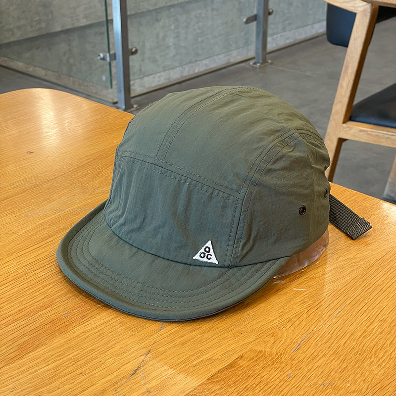 Women's Short Brim Cap - Quick-Dry Triangle Embroidery Dome Cap