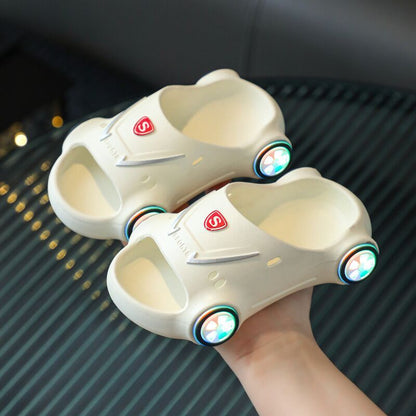 Kids' Light-Up Cartoon Car Slippers – Luminous & Anti-Slip