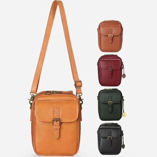 Women's Small PU Leather Crossbody Bag | Multi-Compartment Shoulder Bag