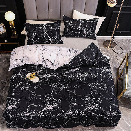 Reactive Print Brushed Microfibre Duvet Cover Set 3 Piece 210x210cm