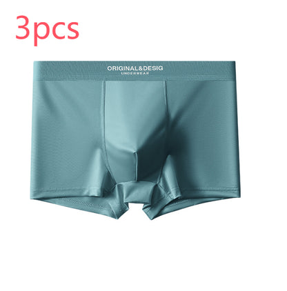 Men's Satin Nylon Boxer Briefs – Breathable Mid-Waist 5 Colours