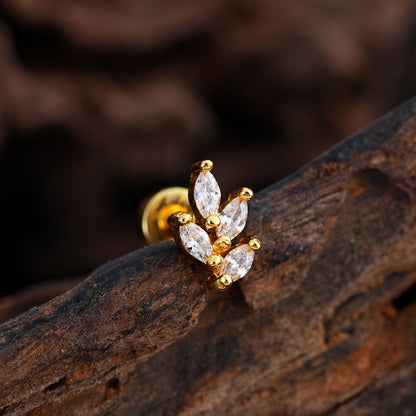 Micro-Set Zircon Ear Cuff | Minimalist Stainless Steel Single Ear Stud