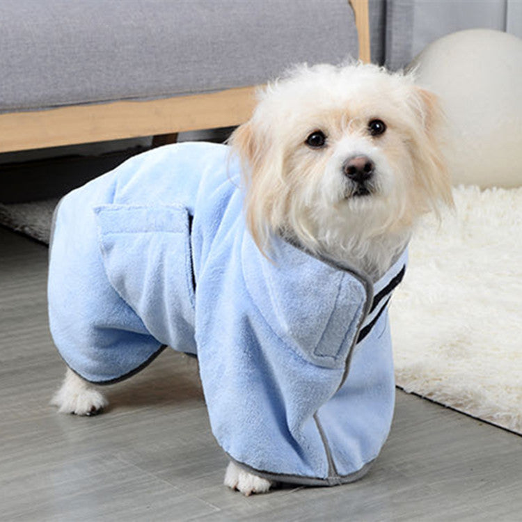 Microfibre Dog Bathrobe & Drying Towel | Quick-Dry Absorbent Coat XS–M
