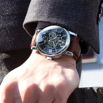Men’s Mechanical Watch – 43mm Woven Mesh Strap, Luminous, 7 Colours