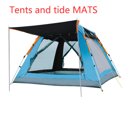 3-Person Beach & Camping Tent – Silver-Coated T210 Waterproof Quick-Pitch Tent with Optional Ground Mat