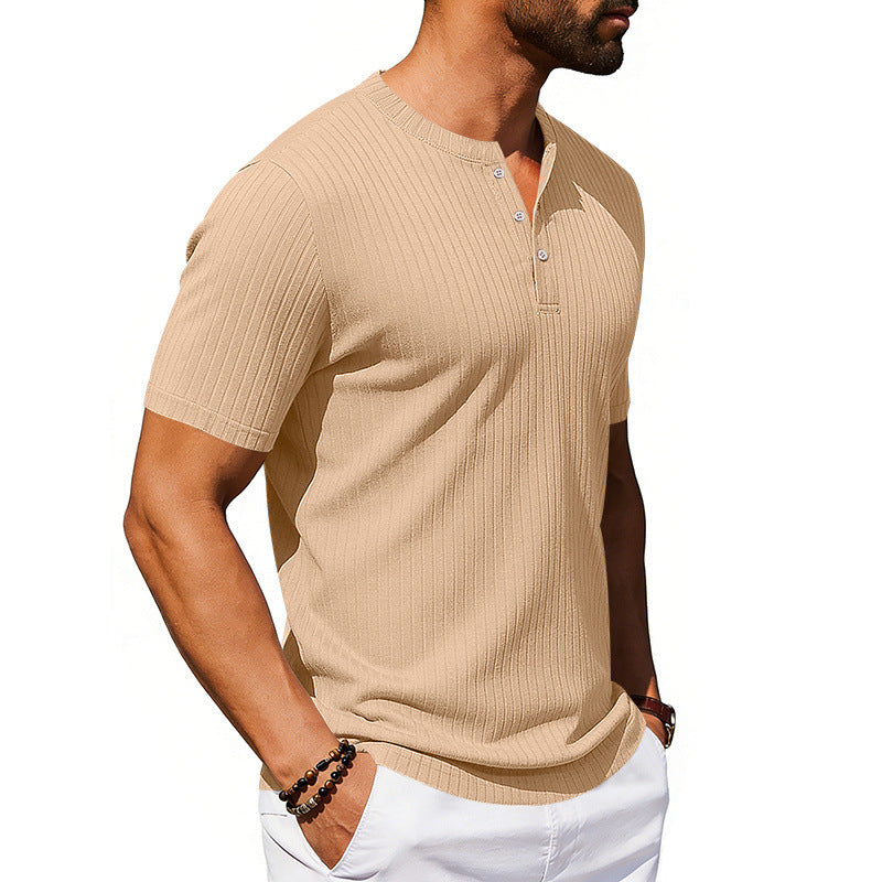 Men's Athleisure Stretch Ribbed Short Sleeve T-Shirt | 5 Colours