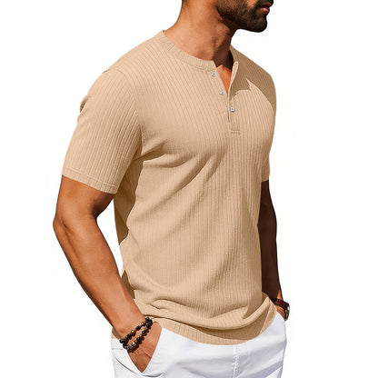 Men's Athleisure Stretch Ribbed Short Sleeve T-Shirt | 5 Colours