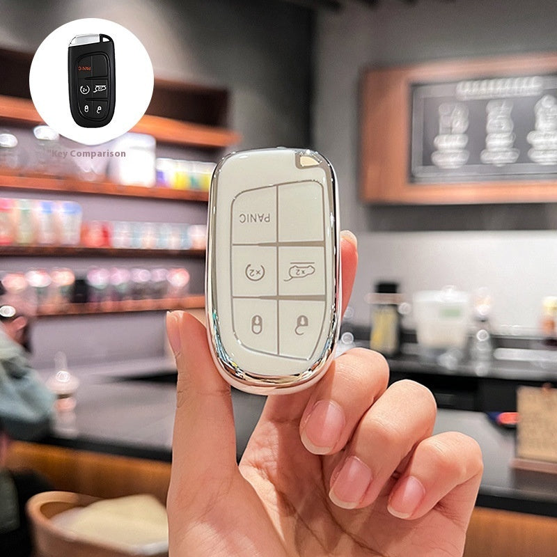 Shell TPU Car Key Cover | 5-Button Smart Key Case | JP Collections