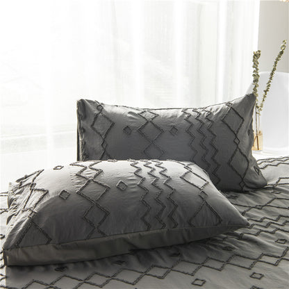 Bohemian Pillow Cases | Dark Grey, Light Grey, White & Mandala