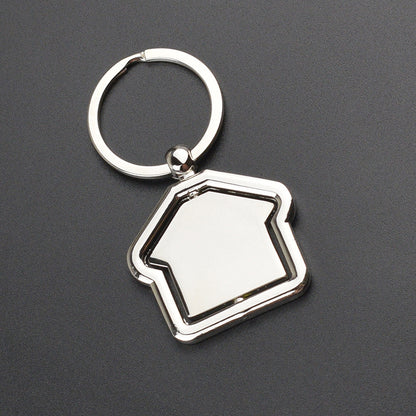 Rotating House Metal Keychain | Geometric Alloy Charm | JP Collections