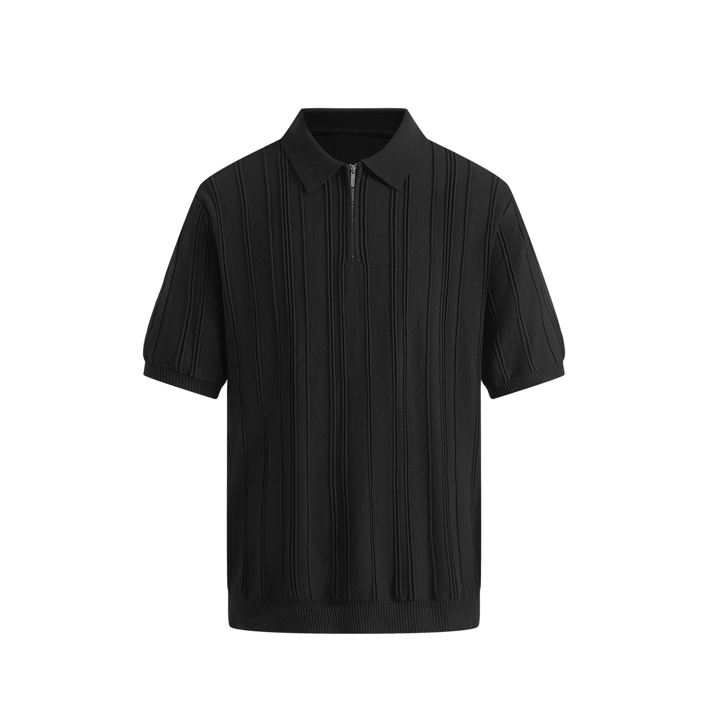 Men's Half-Zip Knitted Short Sleeve Sweater | Slim Fit