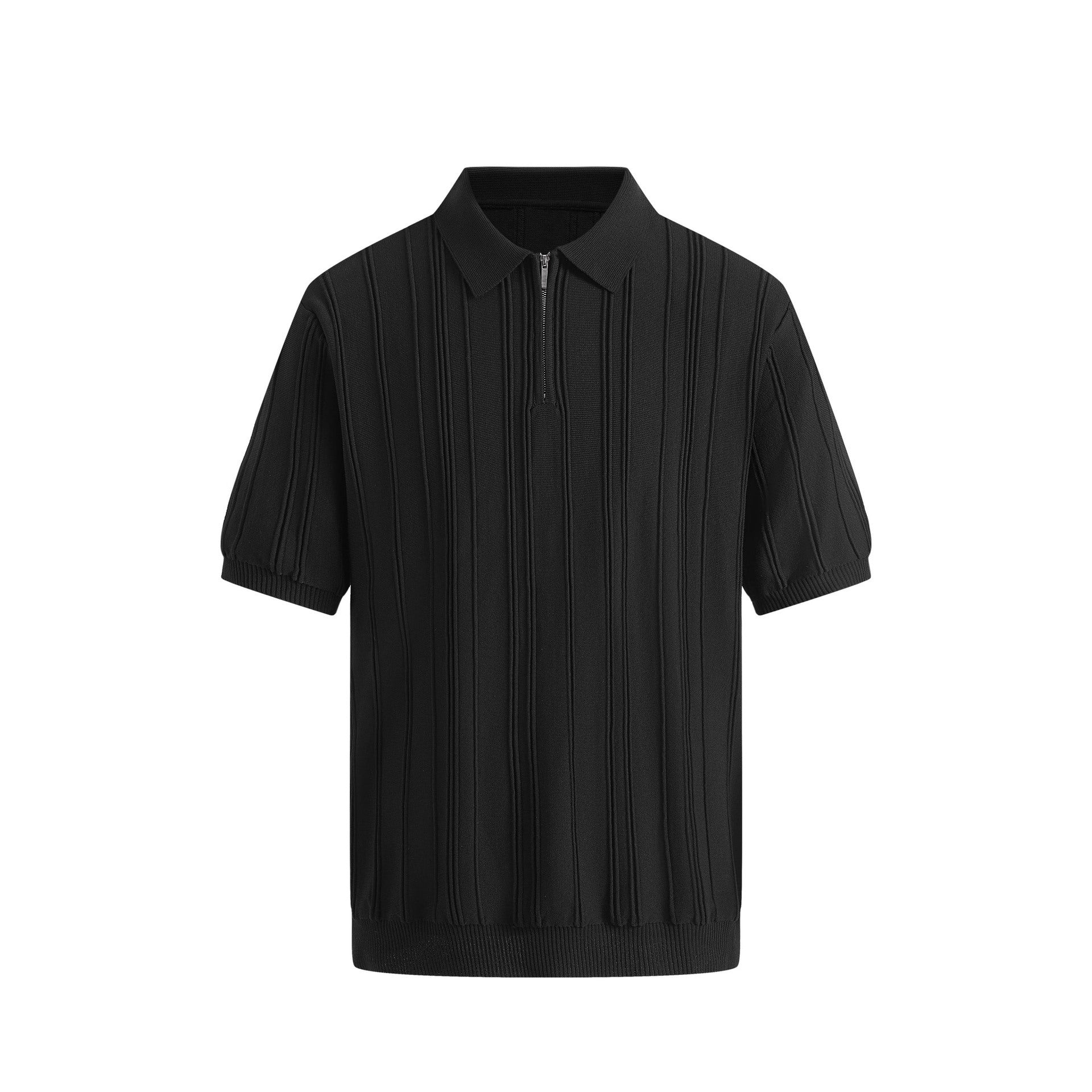 Men's Half-Zip Knitted Short Sleeve Sweater | Slim Fit