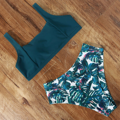 Women's High-Waist Bikini Set – 22 Colours, Bra & Shorts