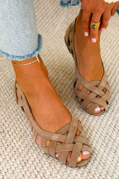 Women's Hollowed-Out Flat Sandals | Breathable Summer Footwear