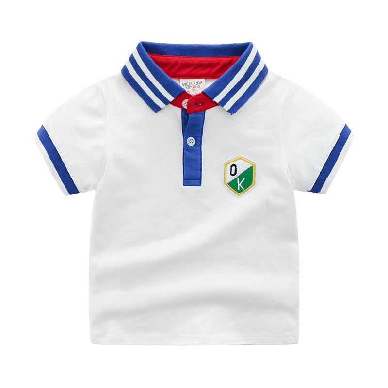 Boys' Short Sleeve Polo Shirt | Soft Cotton, Lapel Collar