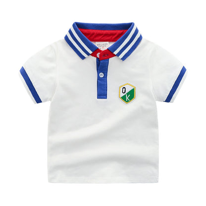 Boys' Short Sleeve Polo Shirt | Soft Cotton, Lapel Collar