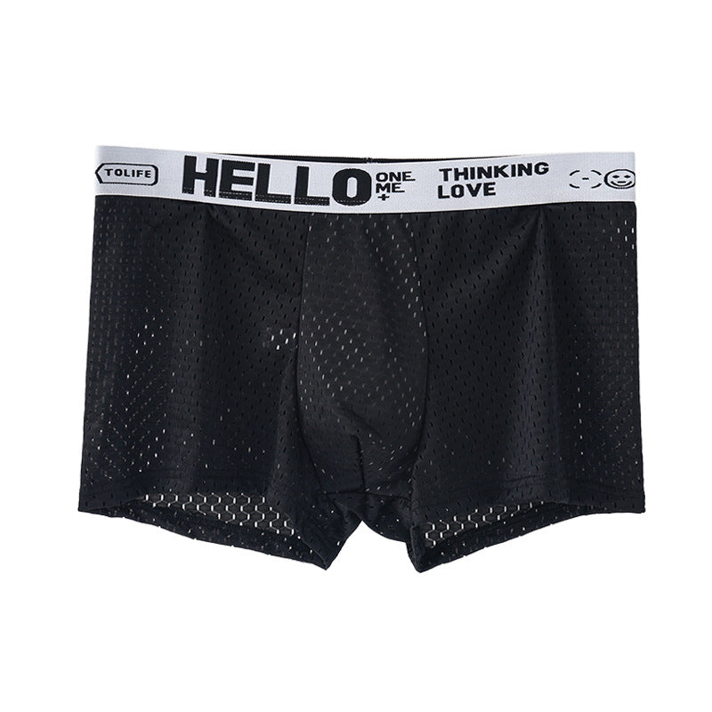 Men's Ice Silk Mesh Boxer Shorts – Cool Breathable Loose-Fit Underwear