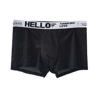 Men's Ice Silk Mesh Boxer Shorts – Cool Breathable Loose-Fit Underwear