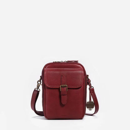 Women's Small PU Leather Crossbody Bag | Multi-Compartment Shoulder Bag