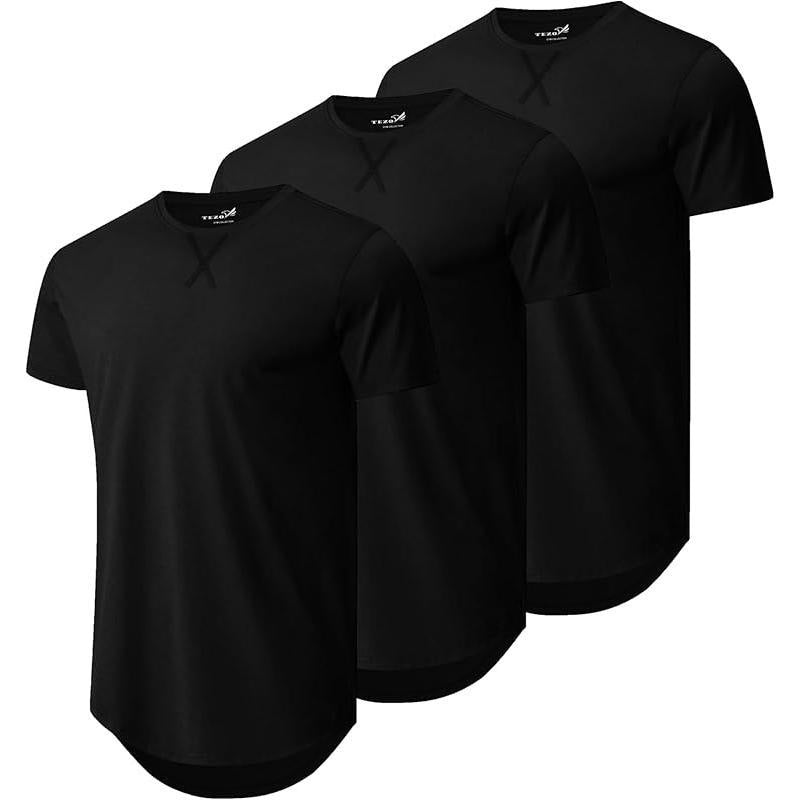 Men's Printed Mesh Cotton Blend T-Shirt - Loose Fit Crew Neck 14 Colours S-3XL