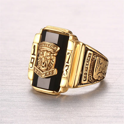 Men's Tiger Head Fashion Ring – Bold Alloy Animal Motif Band