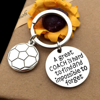 Sports Ball Stainless Steel Keychain | Football Basketball Baseball Rugby