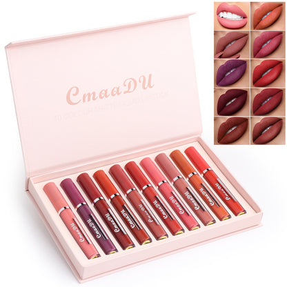 Waterproof Matte Lip Gloss Set 10 Pack | Long-Lasting Assorted Shades