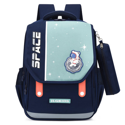Kids' Lightweight Nylon School Backpack – Burden-Reducing Primary School Bag