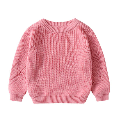 Kids Solid Colour Cotton Knitted Pullover Sweater | Unisex Jumper