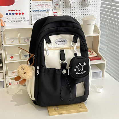 Girls Nylon School Backpack – 5 Colours, Standard & Pendant