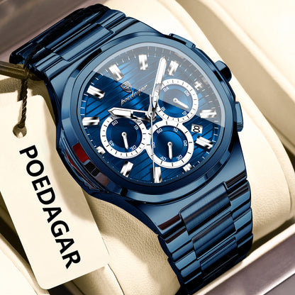 Men's Waterproof Luminous Quartz Watch – 45mm | 11 Colours
