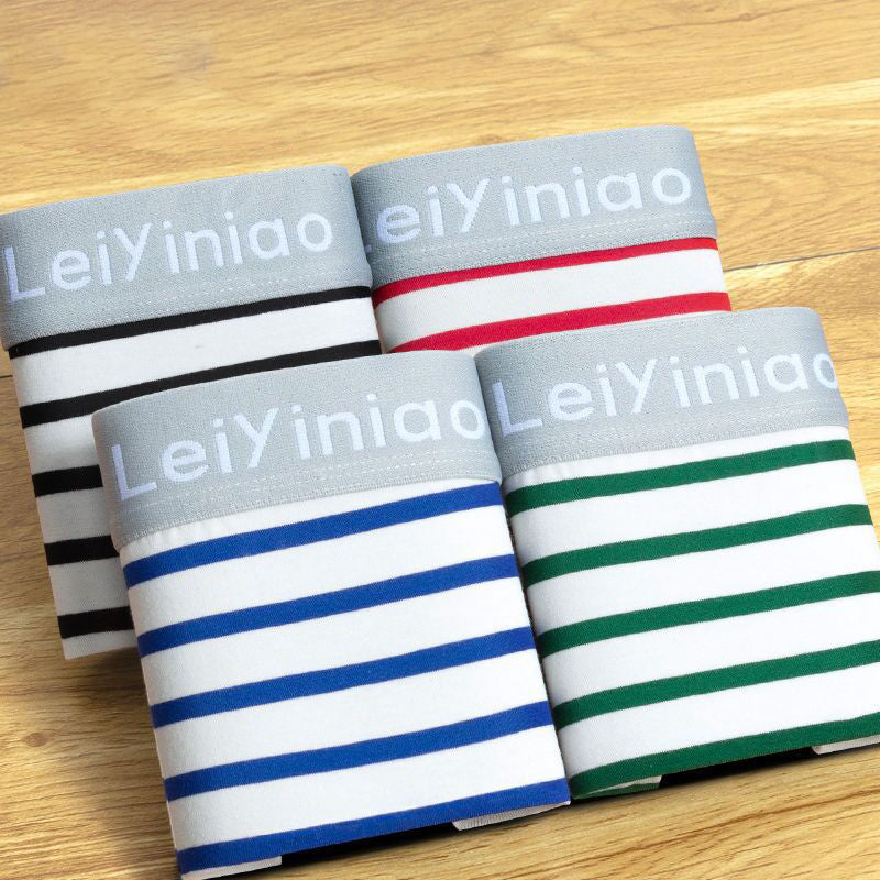 Men's Cotton Boxer Briefs 4-Pack – U-Convex Design 3 Colour Sets