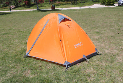 2-Person Ultralight Double-Layer Mountaineering Tent – 2,000-3,000mm Waterproof Aluminium Poles Green, Orange & Blue