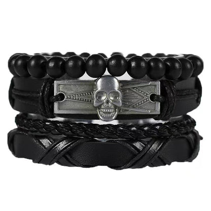 Men's Vintage Leather Bracelet – Woven & Knitted Styles, 30 Designs
