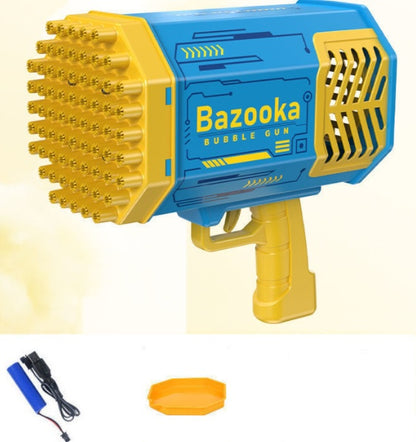 69-Hole Rocket Bubble Gun with LED Lights - Kids Bubble Toy