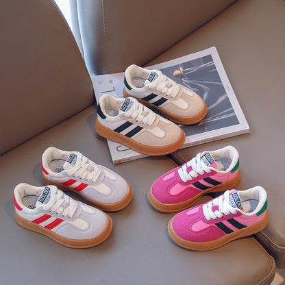 Children's Lace-Up PU Sneakers | Unisex Kids Shoes EU 26-37