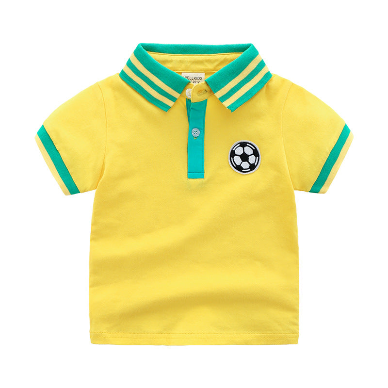 Boys' Short Sleeve Polo Shirt | Soft Cotton, Lapel Collar