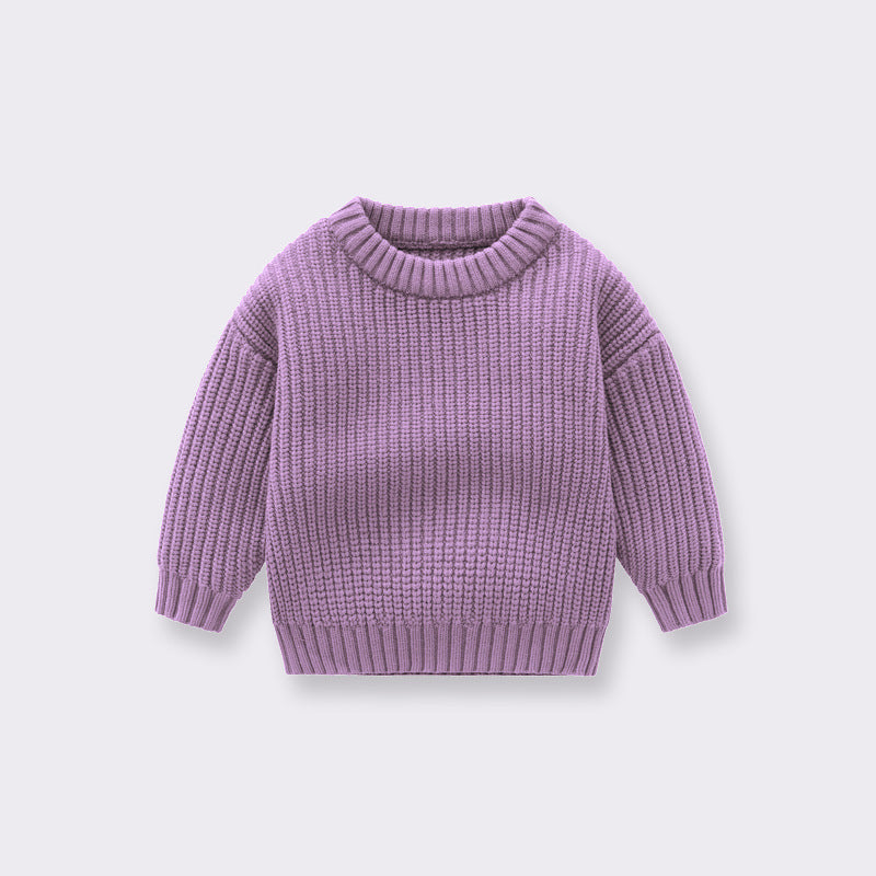 Kids Loose Knit Pullover Sweater – Soft Long Sleeve Top