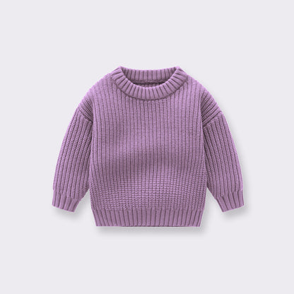 Kids Loose Knit Pullover Sweater – Soft Long Sleeve Top