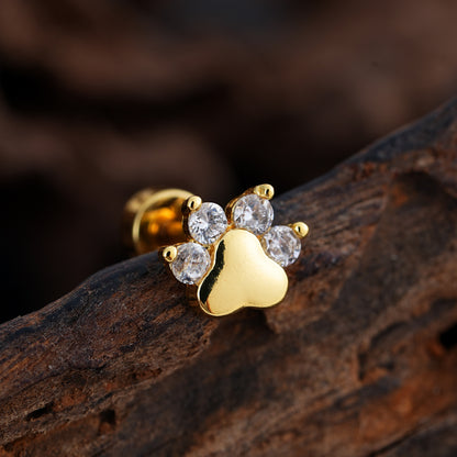 Micro-Set Zircon Ear Cuff | Minimalist Stainless Steel Single Ear Stud