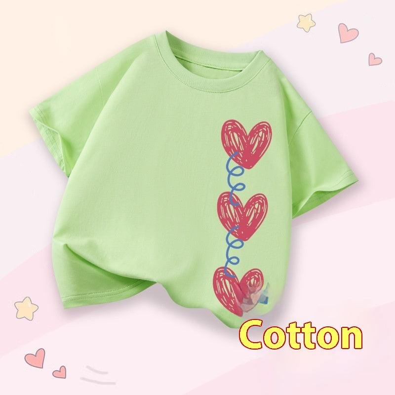 Girls Cartoon Print Short Sleeve Cotton T-Shirt – 14 Designs